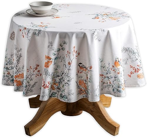 Maison d' Hermine Mantel 100% algodón para mesas redondas de cocina, comedor, fiestas, bodas, Acción de GraciasNavidad (69 pulgadas de diámetro)