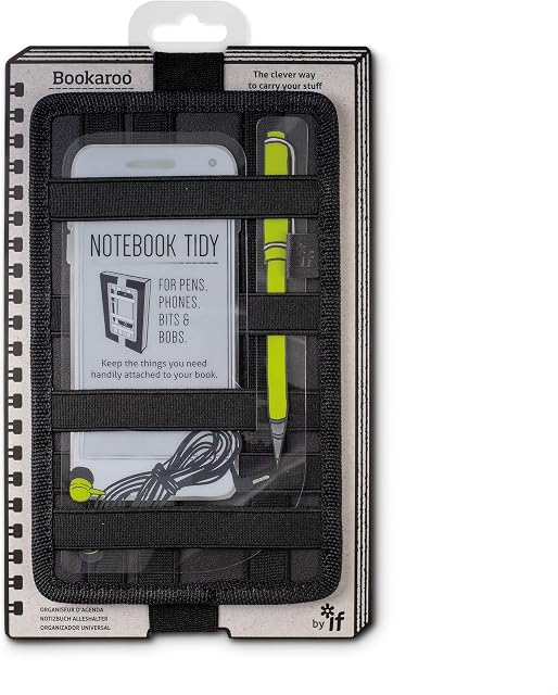 IF Bookaroo Notebook Tidy (Black) - Pen Holder for Moleskin Notebooks  Pen Holder for Planner or Stationery - Book Pencil Holder - Stationery Organiser