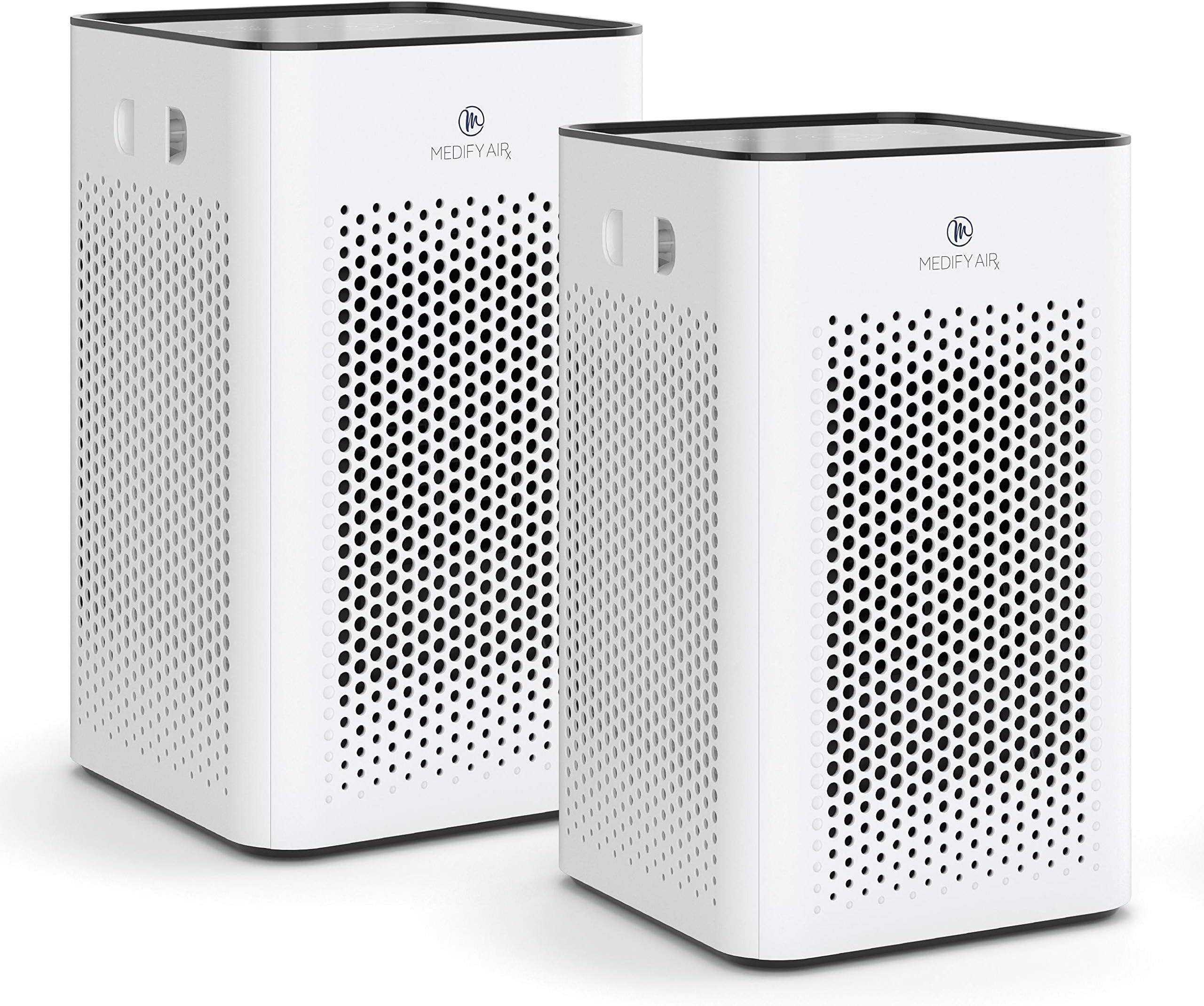 Medify MA-25 Air Purifier with HEPA Filter | 825 ft² Coverage in 1hr for Allergens, Smoke, Wildfires, Odors, Pollen, Pet Dander | Quiet Removal to 0.3 Microns | White, 2-Pack