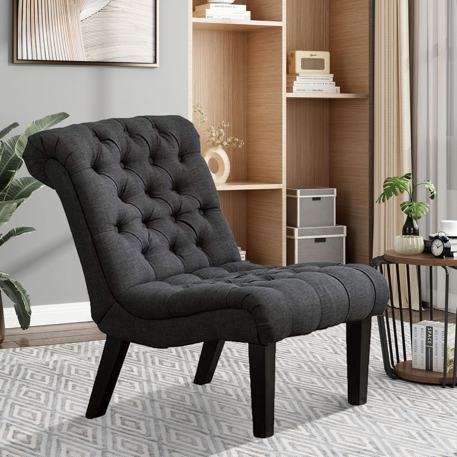 Amazon.com: Alunaune Bedroom Chairs Armless Accent Lounge Chair ...