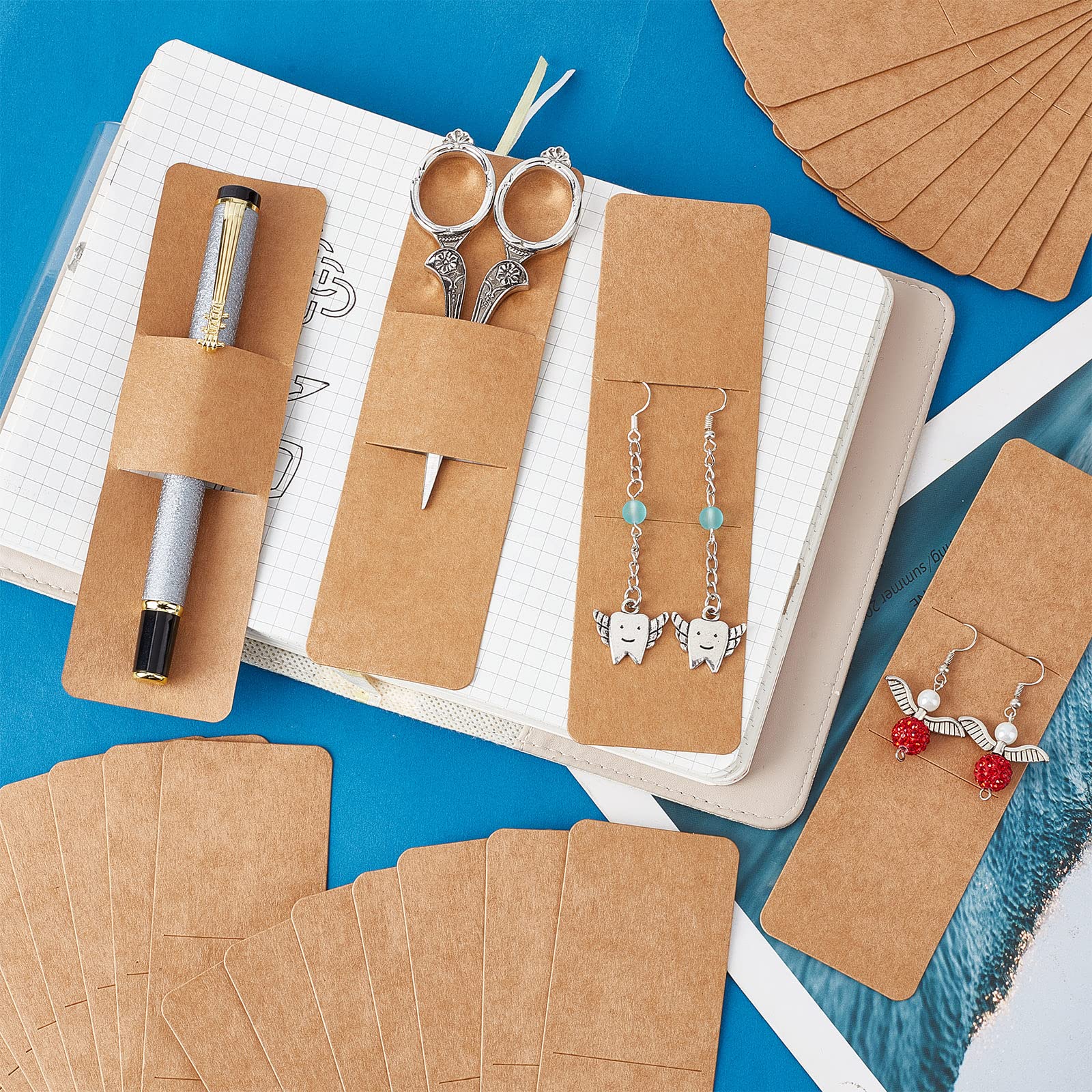 70 Pièces Kraft Marque-Page Manches - Porte-Marque-Page Bricolage Résine