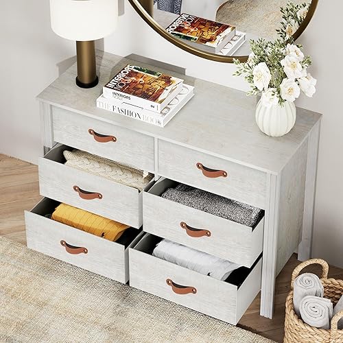 Miniatura 5 de WAMPAT Cómoda para dormitorio con 12 cajones, cómoda blanca para niños con cómoda ancha, organizador de almacenamiento moderno para armario de bebé,