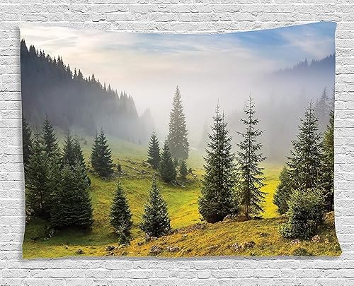 Miniatura 43 de Ambesonne Tapiz indie, estilo moderno de Memphis de los años ochenta, geométrico, abstracto, colorido, diseño de puntos, funky, para colgar en la