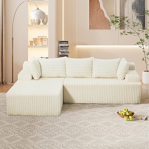 Miniatura 21 de Sofá deshuesado, sofá modular sin hueso con asiento profundo y diván para espacios pequeños, sofá tapizado en la nube, sofás seccionales sin hueso