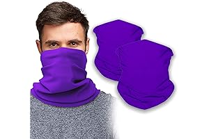 Protective Purple Neck Gaiter Face Masks (2 Pack) for Outdoor Activities