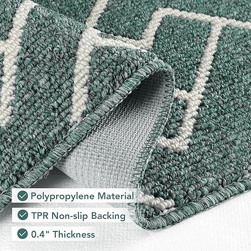 Miniatura 209 de hicorfe Juego de alfombras y tapetes de cocina, alfombra antideslizante de polipropileno súper absorbente, tapete suave y cómodo, lavable para Negro