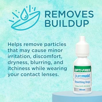 Opti-Free Puremoist Rewetting Drops, 12-mL