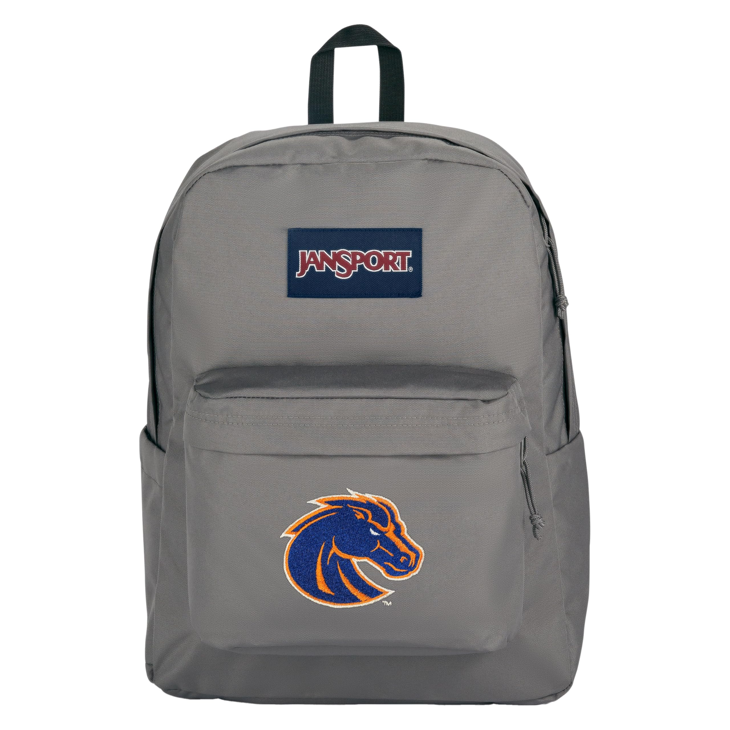 JanSport NCAA Officially Licensed Backpack, Boise St Broncos, Superbreak Plus with Padded 15'' Laptop Sleeve, Spacious Computer Bag for Men &amp; Women, Durable Daypack with Bottle Pocket, Graphite Grey