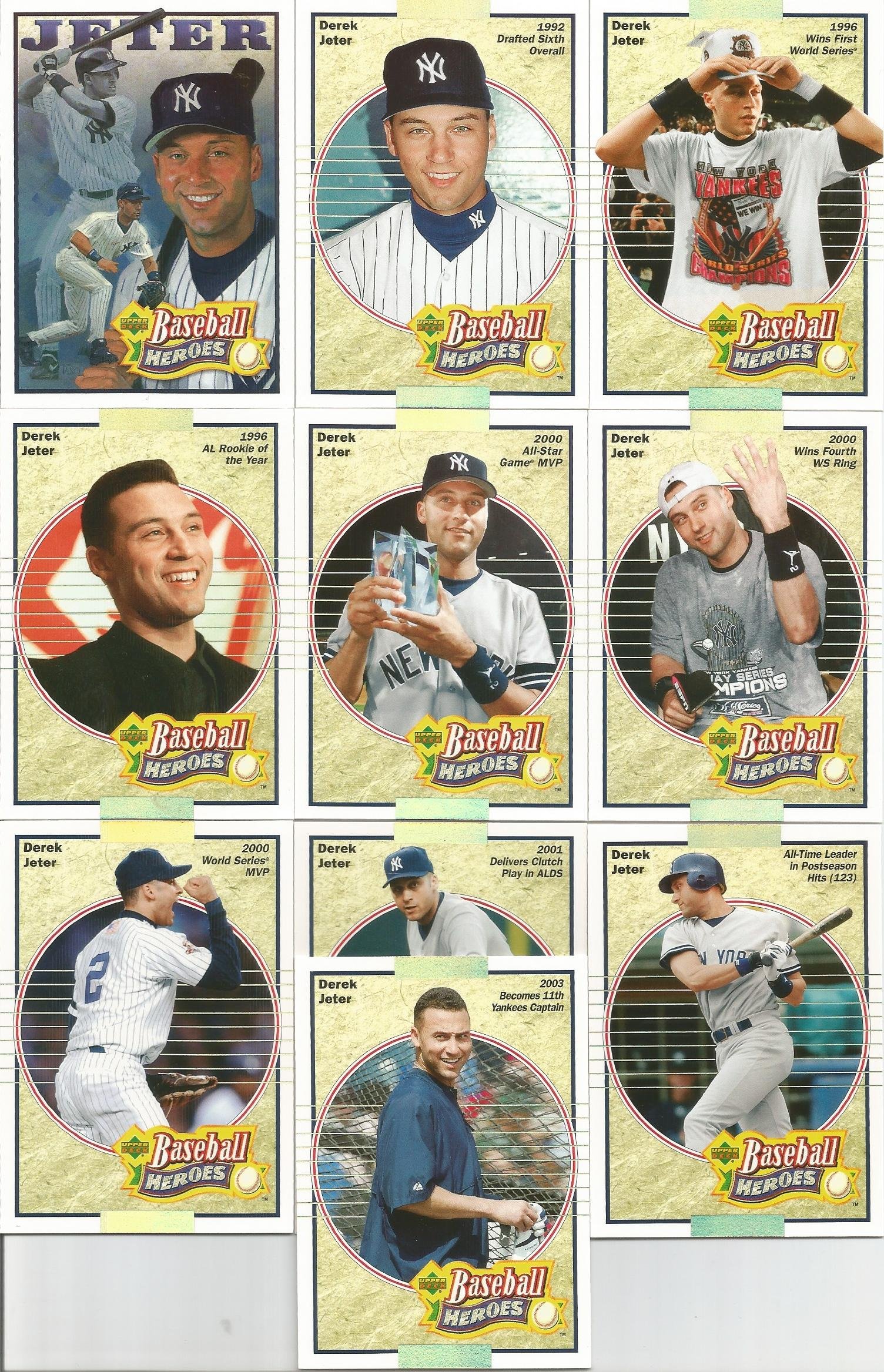 2005 Upper Deck Derek Jeter Baseball card Heroes set of 10