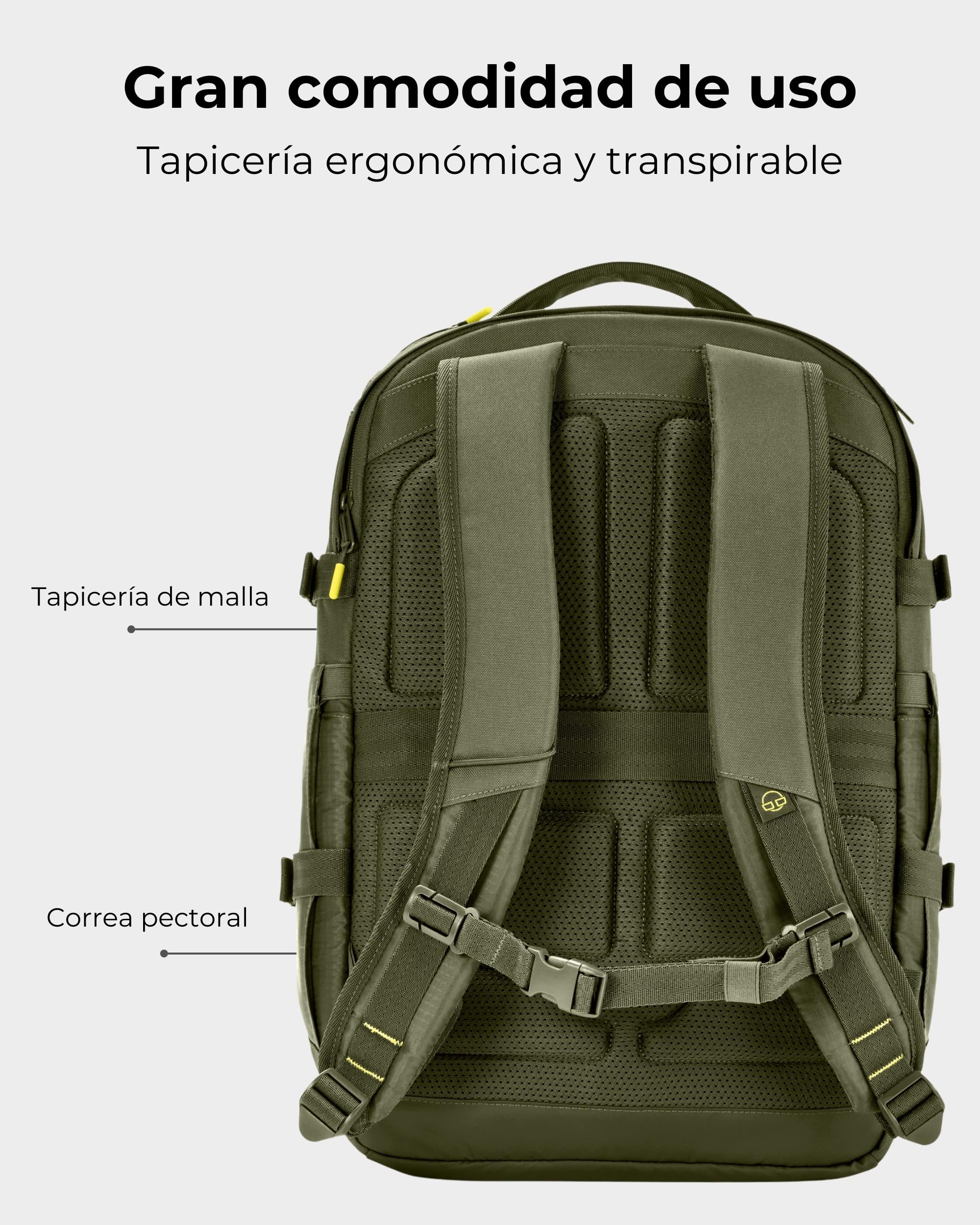 Johnny Urban Mochila Portatil Hombre Mujer Verde - Jack - Mochilas Para Deporte Trabajo Viaje Ocio Con Muchos Compartimentos - Repelente al agua
