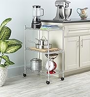 Vista 2 de Whitmor Rolling 3 Shelf Cart, Chrome