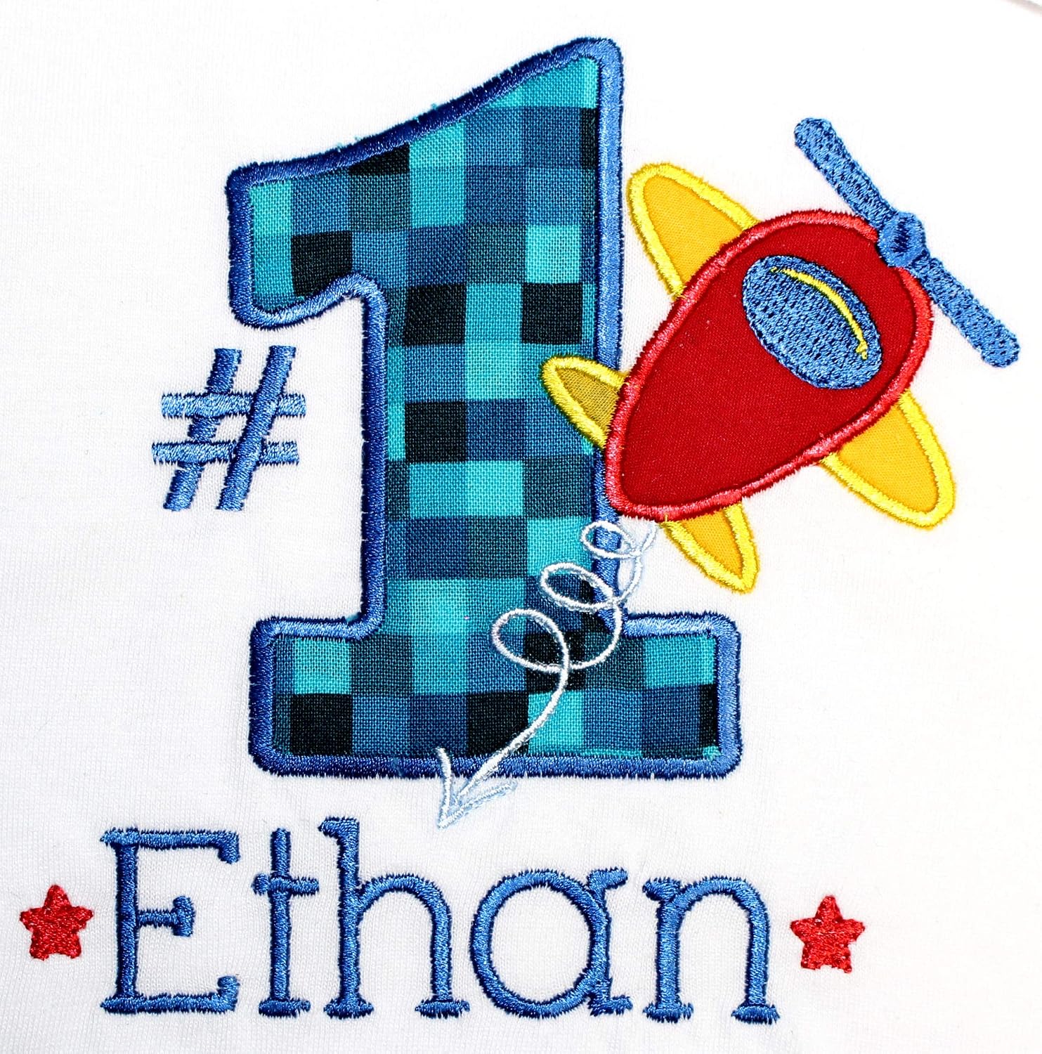 First Birthday Boy Plane Bib - My 1st Birthday Bib Personalized with Custom Name