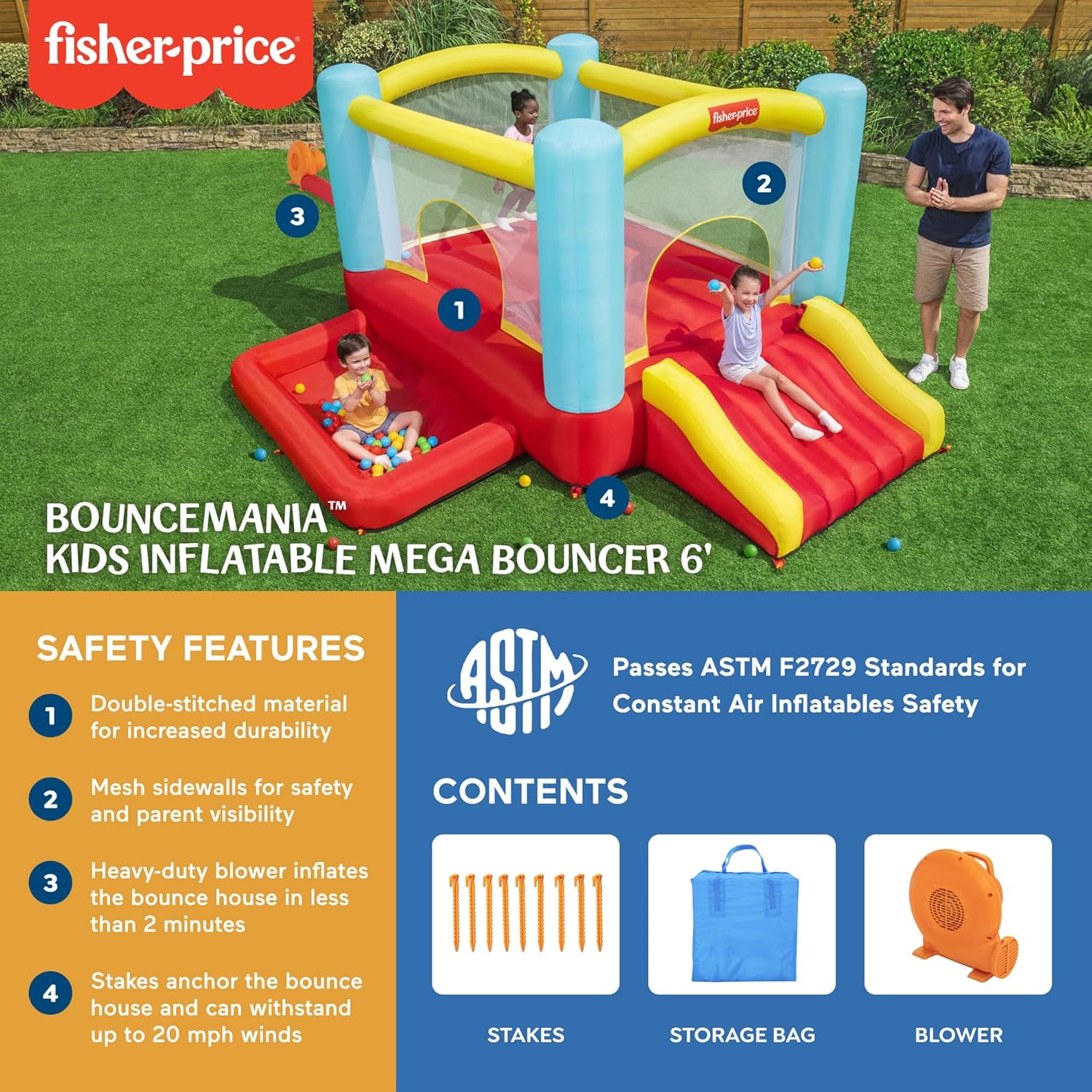 Fisher-Price Bouncemania Inflable Mega Bouncer con Chile Ubuy