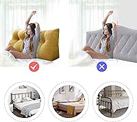 Vista 6 de homecozy Almohada de cabecera de cuña para dormitorio, almohada de lectura, soporte de espalda para sentarse en la cama, cojín lumbar