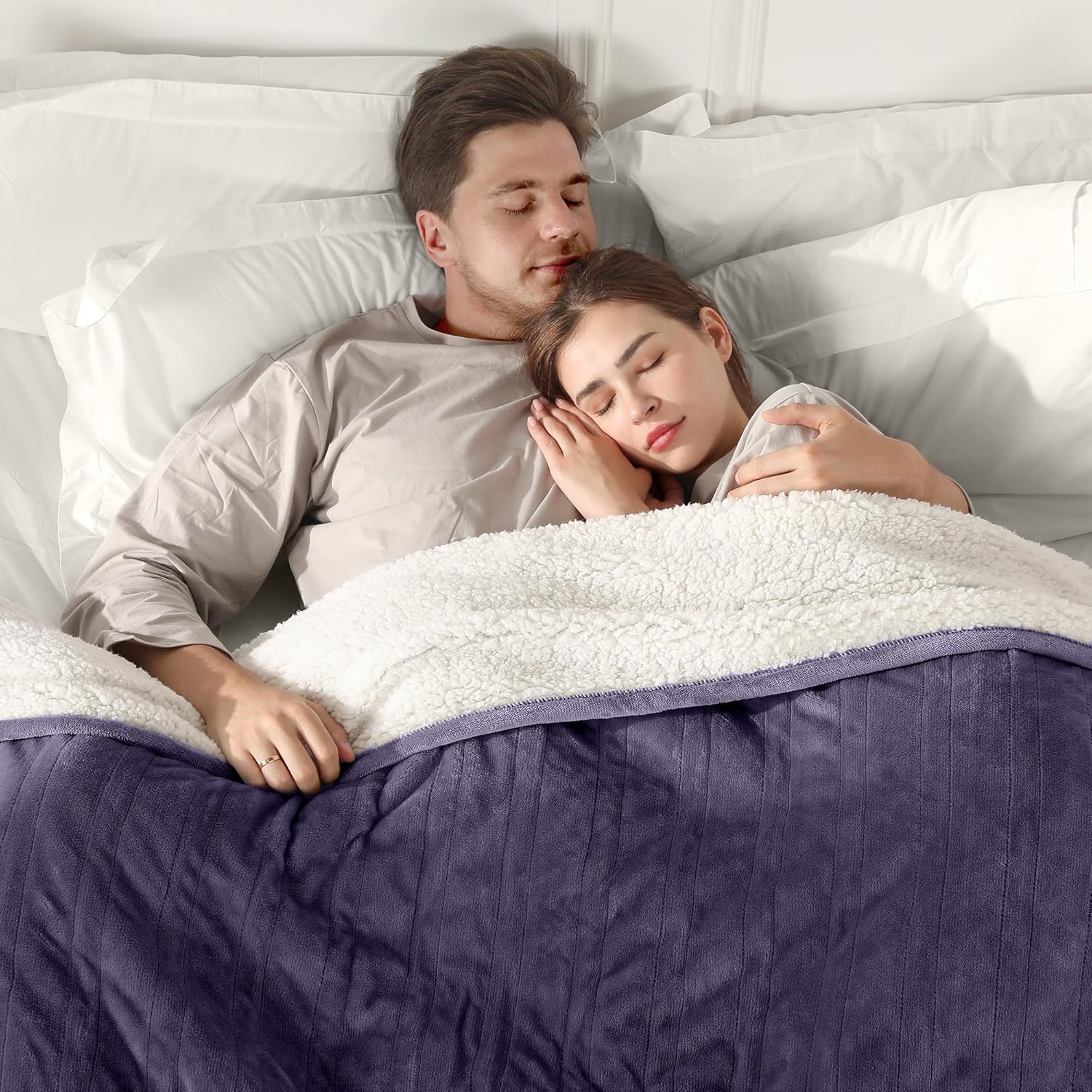 ESTINGO King Heated Blanket, Electric Blanket King Size Dual Control with 10 Hours Auto Off & 5 Heating Levels, King Heating Blanket with Machine Washable, 100"x90", Lavender Purple - Image 5