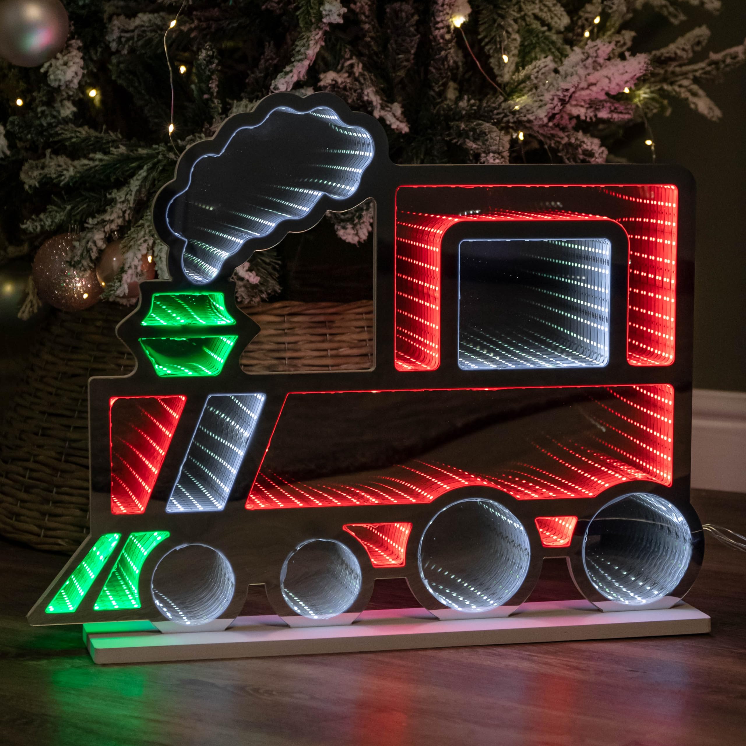 Samuel Alexander Light 60Cm Standing Christmas Train Infinity Decoration With Multi-Coloured Leds