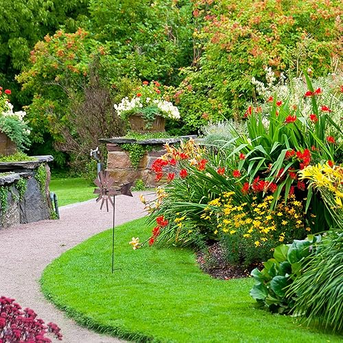 Miniatura 5 de VOSAREA Molino de viento de metal de hierro forjado para exteriores, molino de viento de metal, esculturas de viento, molinete para decoración de