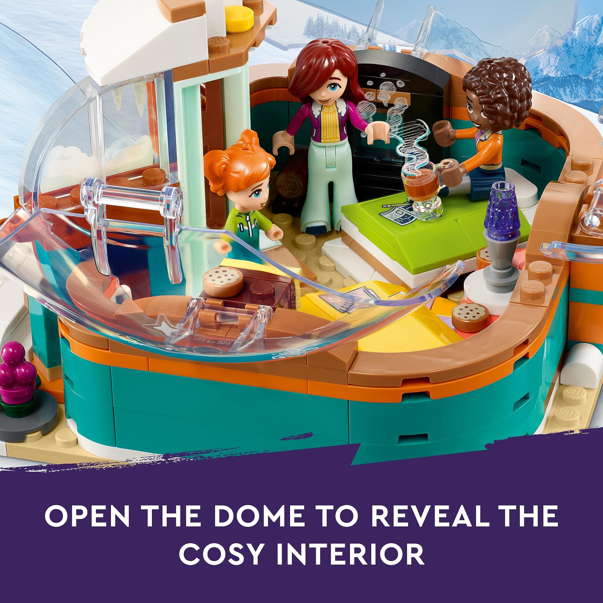 LEGO Friends Igloo Holiday Adventure Playset with Glamping Tent, 2 Sled Dogs, Mini-Dolls and Accessories - Image 3