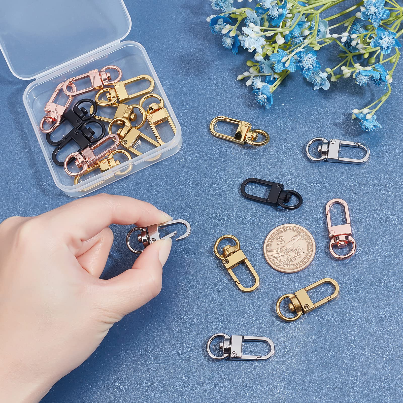 Amazon.com: PH PandaHall 20pcs Keychain Clips 5 Colors Swivel