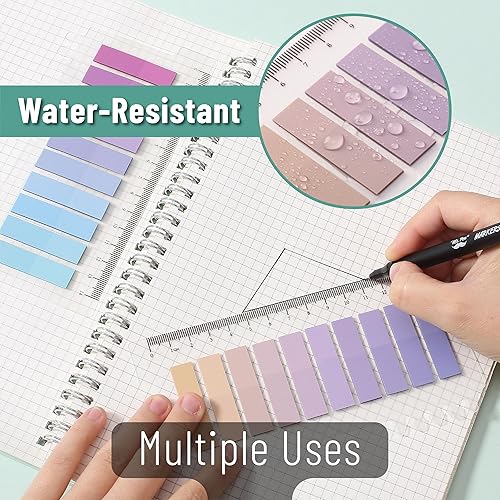 Miniatura 5 de Mr. Pen - Pestañas adhesivas, 1600 unidades, pestañas coloridas para libros, pestañas adhesivas transparentes para libros, pestañas adhesivas para