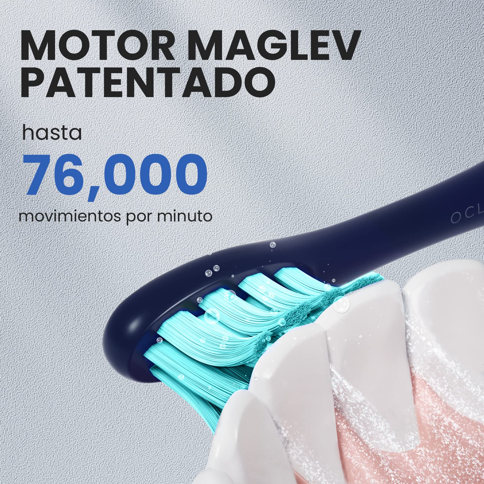 Cepillo de dientes eléctrico sónico Oclean Flow, Cepillo electrico con 180 días de duración, 76000 Movimientos por minuto, 5 Modos, IPX7 Impermeable y Temporizador, Cabezal de Cepillo DuPont™，Azul