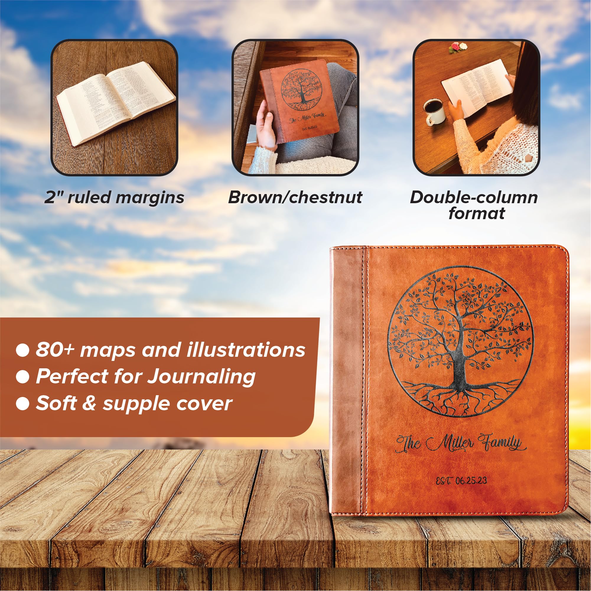 Personalized Family Bible | Custom ESV Family Tree Study Bible | Engraved Family Bible Wedding Gift | Christian Gifts | Baptism Gifts - Image 9