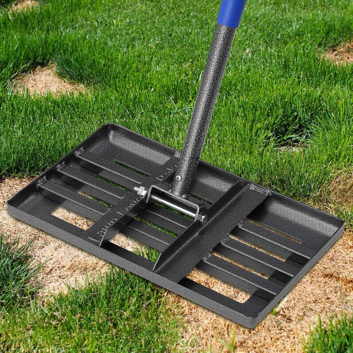 Lawn Leveling Rake, 6 FT Metal Lawn Leveler Heavy Duty, 17" x 10