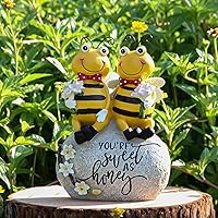 Vista 7 de Estatua de abeja para decoración de jardín, figura de abeja de miel para patio al aire libre, césped, porche, patio, exterior, estante