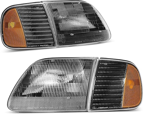 AUTOSAVER88 - Conjunto de faros delanteros compatibles con Ford F-15097-02 Ford Expedition Pickup 97-03, repuesto de faros delanteros, carcasa