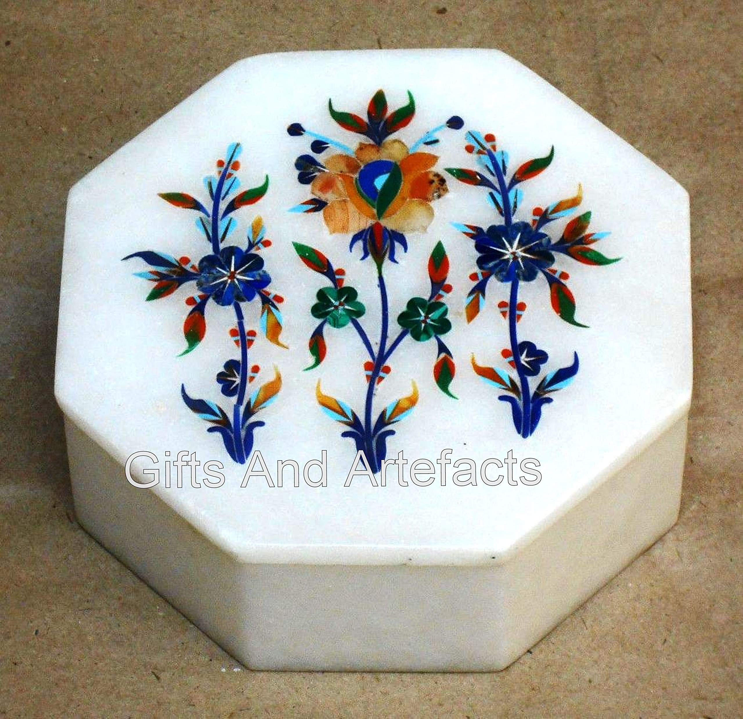 Boîte à bijoux en marbre 12,7 x 12,7 cm idée cadeau décoration de luxe