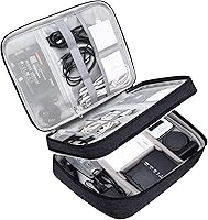 Vista 17 de Bolsa electrónica de accesorios para cables de viaje, bolsa impermeable de doble capa, organizador de electrónica portátil para cable, cable, cable