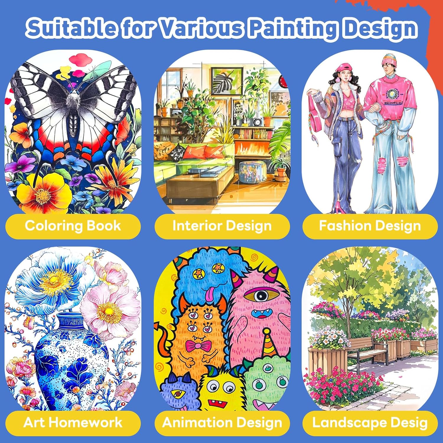 Alcohol Markers Set 48 Colors - Dual Tips Drawing Marker Alcohol Based Marker Pens for Adult Kids Coloring Painting Book Professional Art Supplies with Carrying Case - Image 8