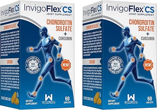 INVIGOFLEX Sulfato de condroitina con curcumina de cúrcuma no transgénico para alivio del dolor en las articulaciones de la rodilla, las manos, la