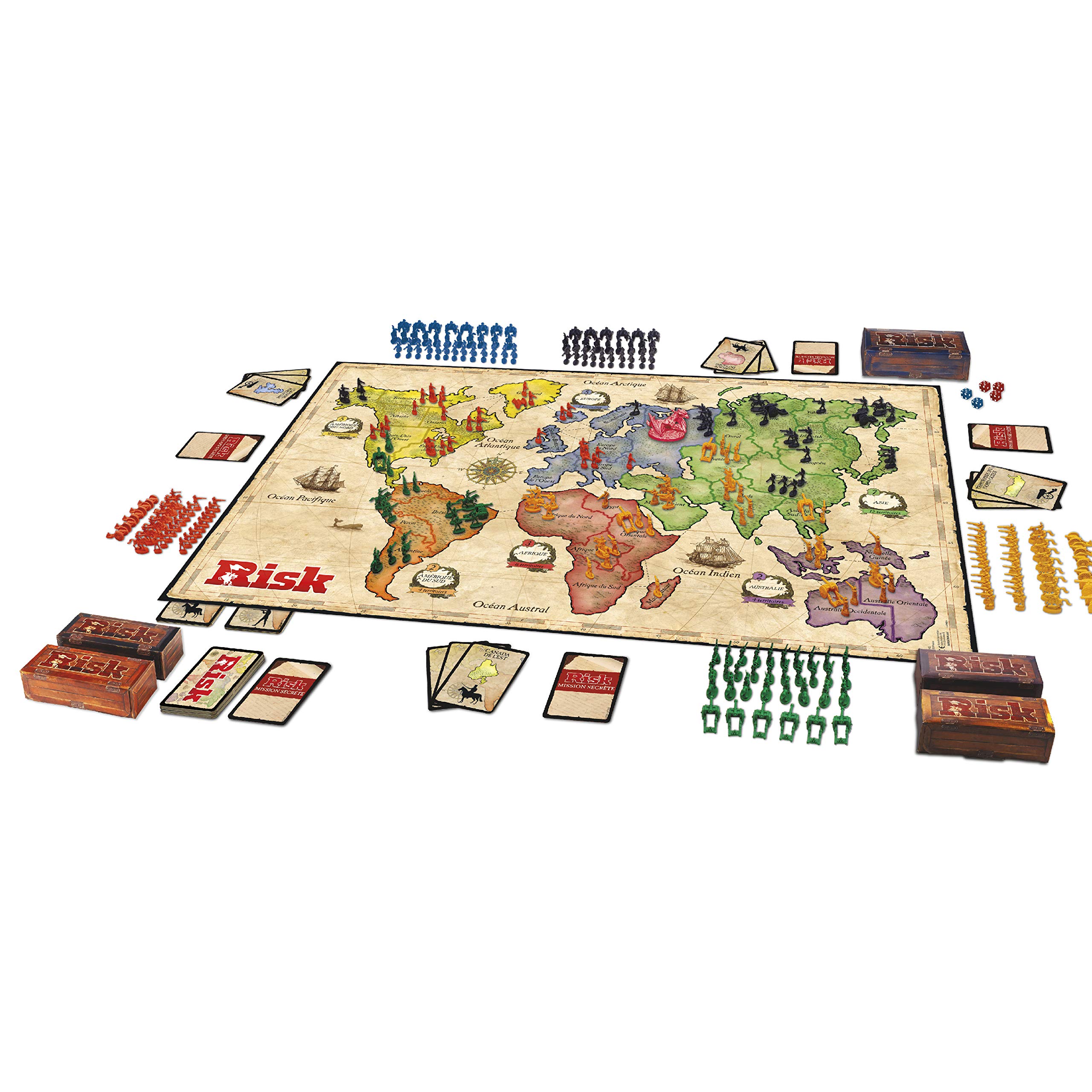 Jeu Risk avec Dragon, Compatible avec Alexa d'Amazon, Jeu de stratégie, à partir de 10 Ans, inclut Un jeton spécial de Dragon, exclusivité Amazon