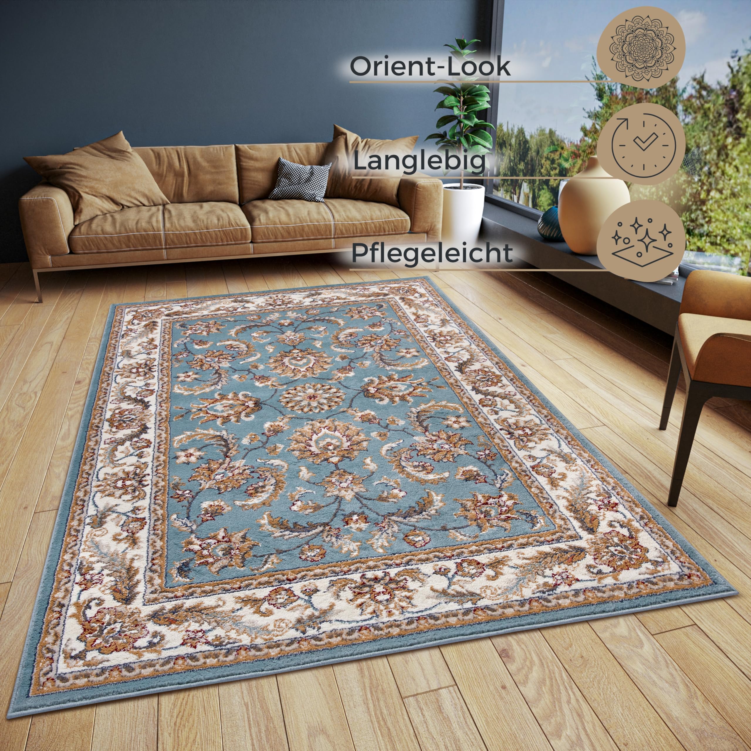 Vintage Wollen Perzisch / Oosters Tafelkleed Loper Tapijt Klassiek Rechthoek 155x50 Cm  Bruin Groen Met Creme