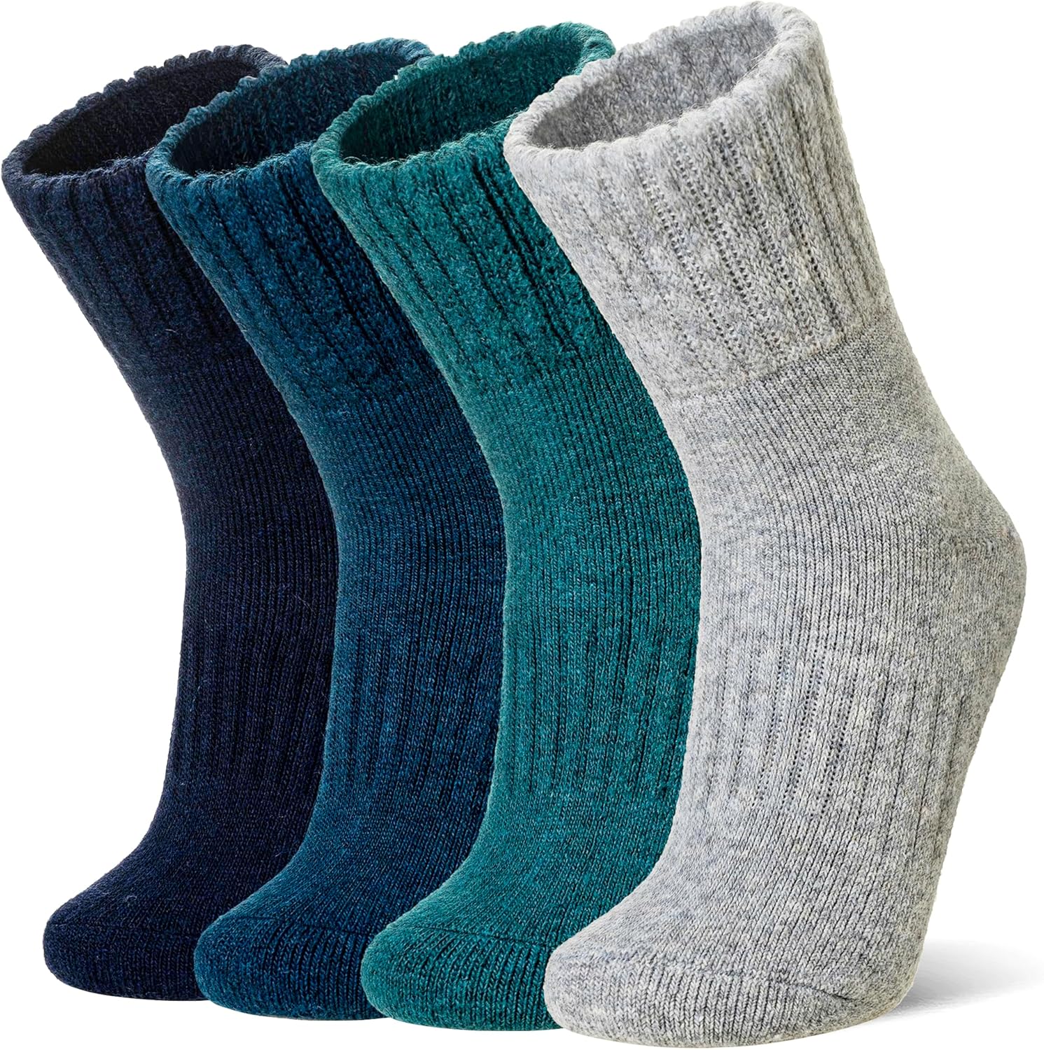 WEVIAS Kids Merino Wool Socks Hiking Ski Boot Winter Thermal Warm Toddler Boys Girls Cozy Socks 4 Pairs