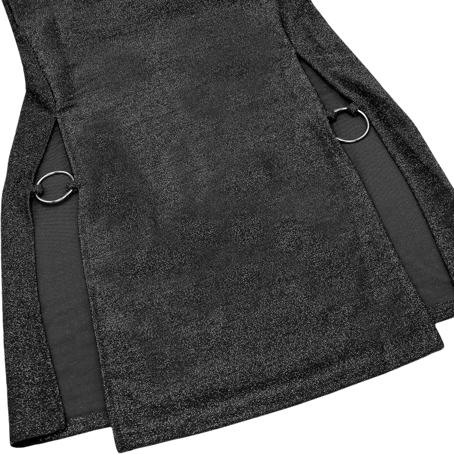 Women's Sexy Glitter Summer Halter Bodycon Dress Lace Criss Cross Spaghetti Mini Dress Backless Cowl Neck Party Dresses - Image 6