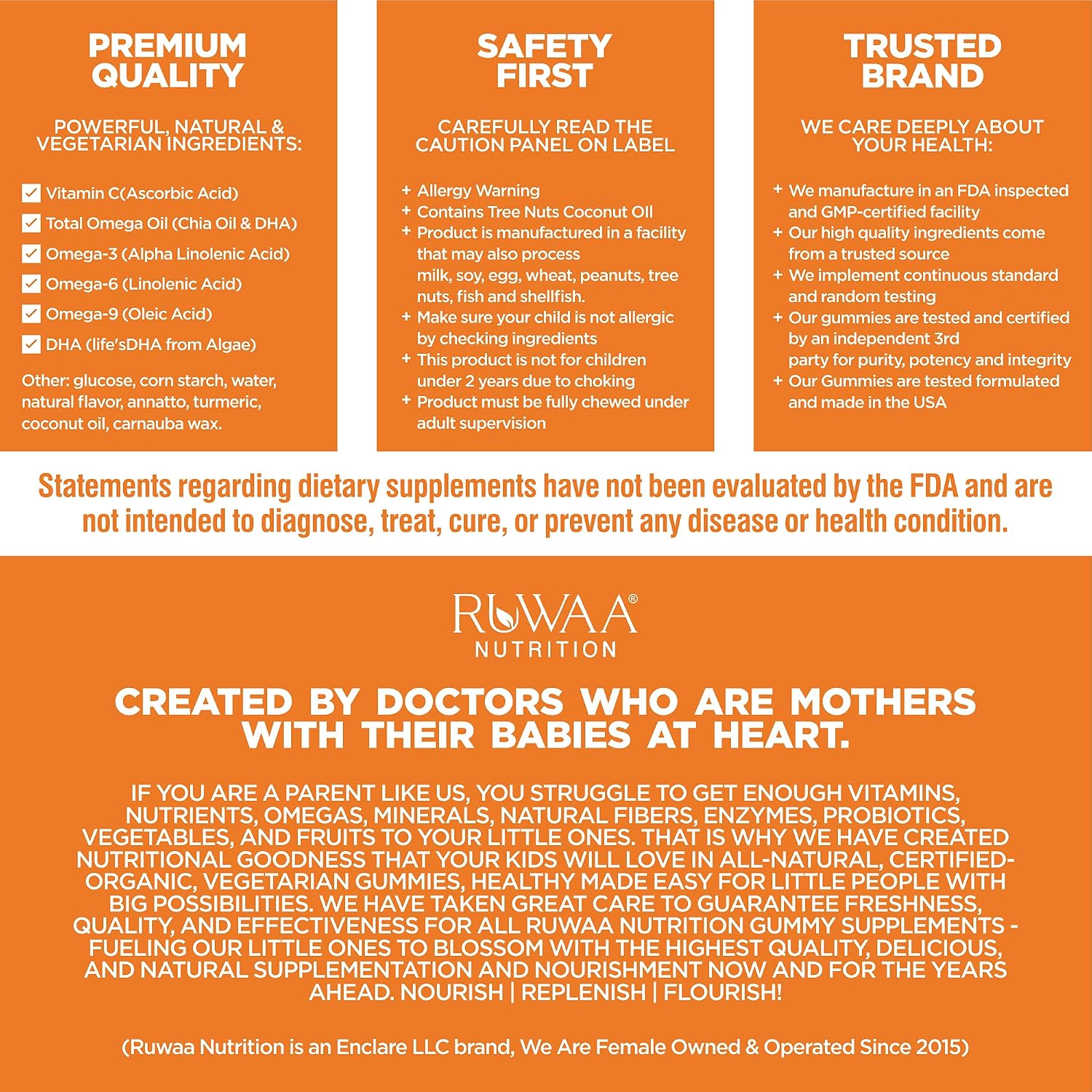 Omega 3 Gummies for Kids, DHA Gummies for Kids, Plant-Based Omega 3 6 9 + DHA & Vitamin C: Immune Support, Heart, Brain, Eye & Joint Supplement, Vegetarian, Gluten Free, Non-GMO