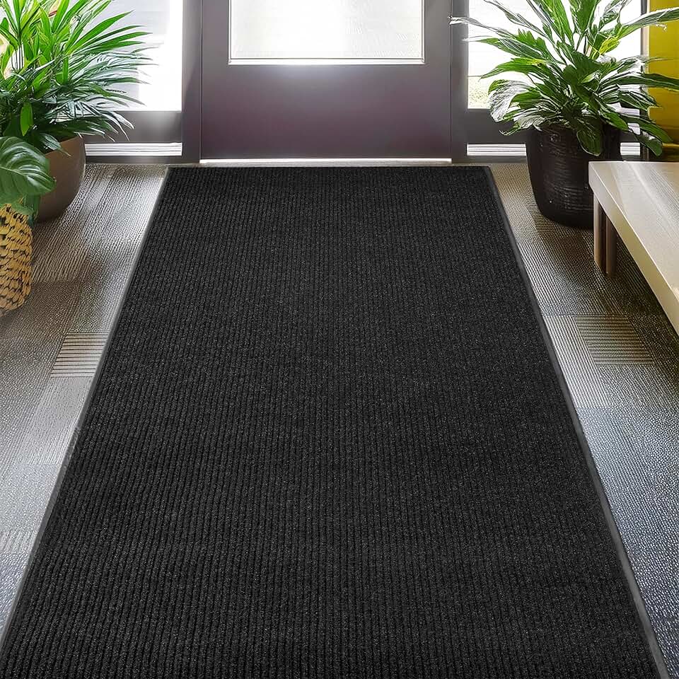 MaxMat® Oversized Industrial Door Mat - Heavy Duty, Waterproof, Low-Profile, Easy to Clean, Rubber Floormat (4 x 6 Feet, Black, MXM-RIB0046BK)