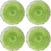 Vista 6 de UP Crackle - Platos redondos de melamina para postre, platos pequeños para servir, para aperitivos, aperitivos y guarniciones, crema, 6 pulgadas