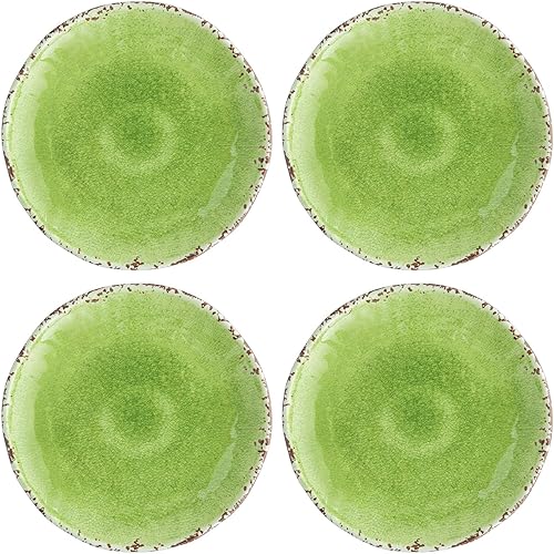 UP ware - 4 platos de melamina de 6 pulgadas, platos de postre para aperitivos, platos pequeños para servir, platos de fiesta, platos redondos para