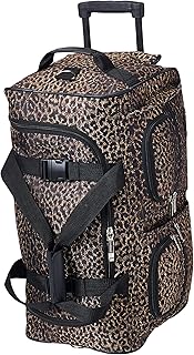 Rolling Duffel Bag, Brown Leopard, 22-Inch