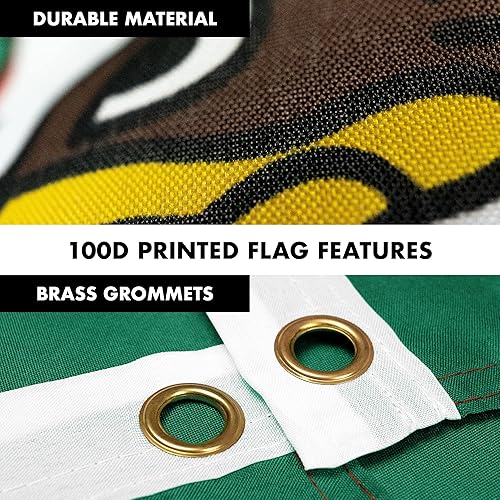 Miniatura 4 de G128 Paquete combinado asta de bandera giratoria de aluminio de 6 pies (plateado) y bandera mexicana de México de 3 x 5 pies, serie LiteWeave