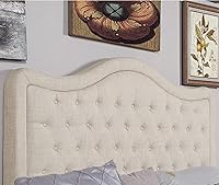 Vista 46 de Rosevera Turin Linen - Cama tapizada con paneles y cabecero capitonado con botones ajustables para dormitorio, tamaño Queen, color gris