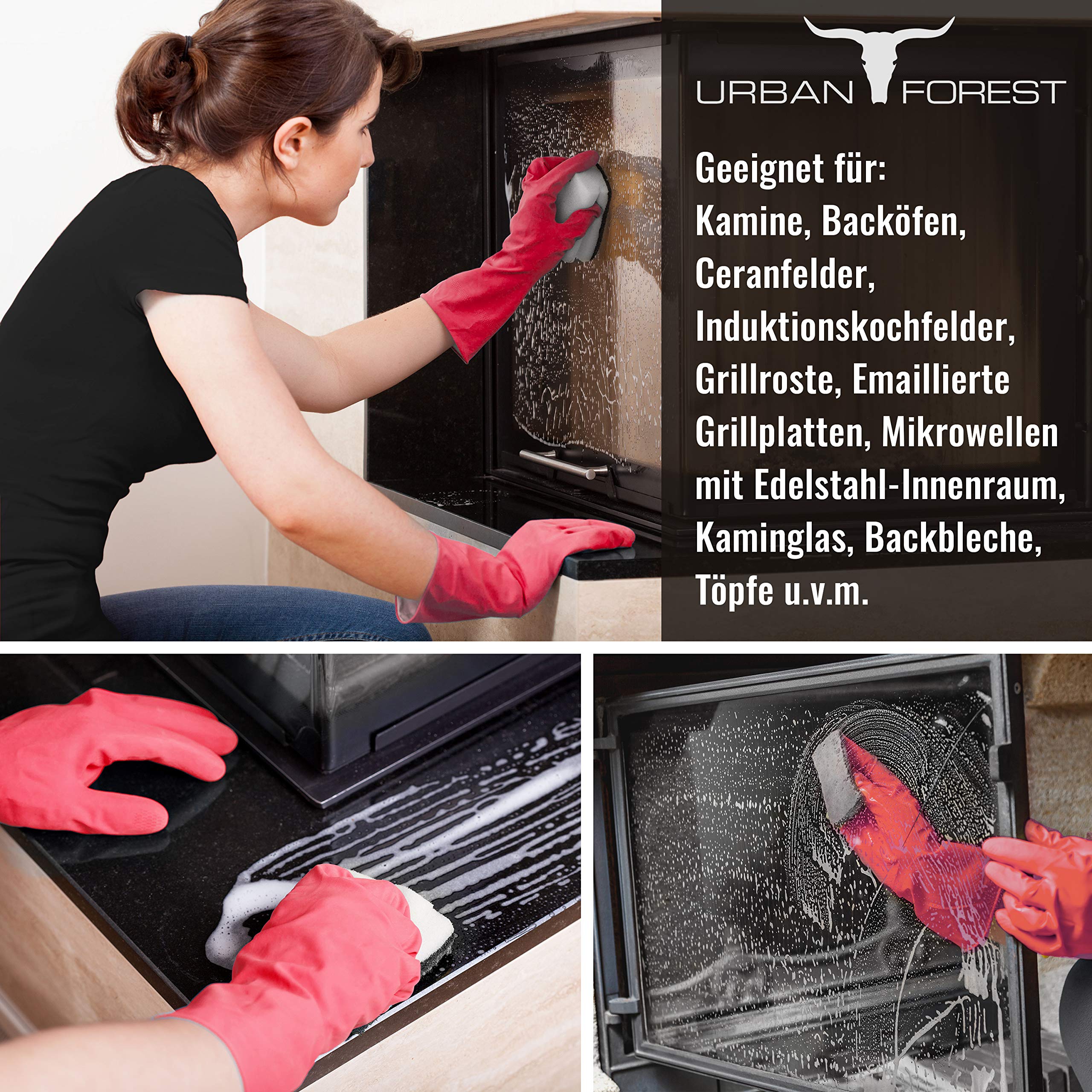 Urban Forest środek do czyszczenia kominka i pieca, środek do czyszczenia szyb i szyb kominkowych, do profesjonalnego zastosowania, 500 ml