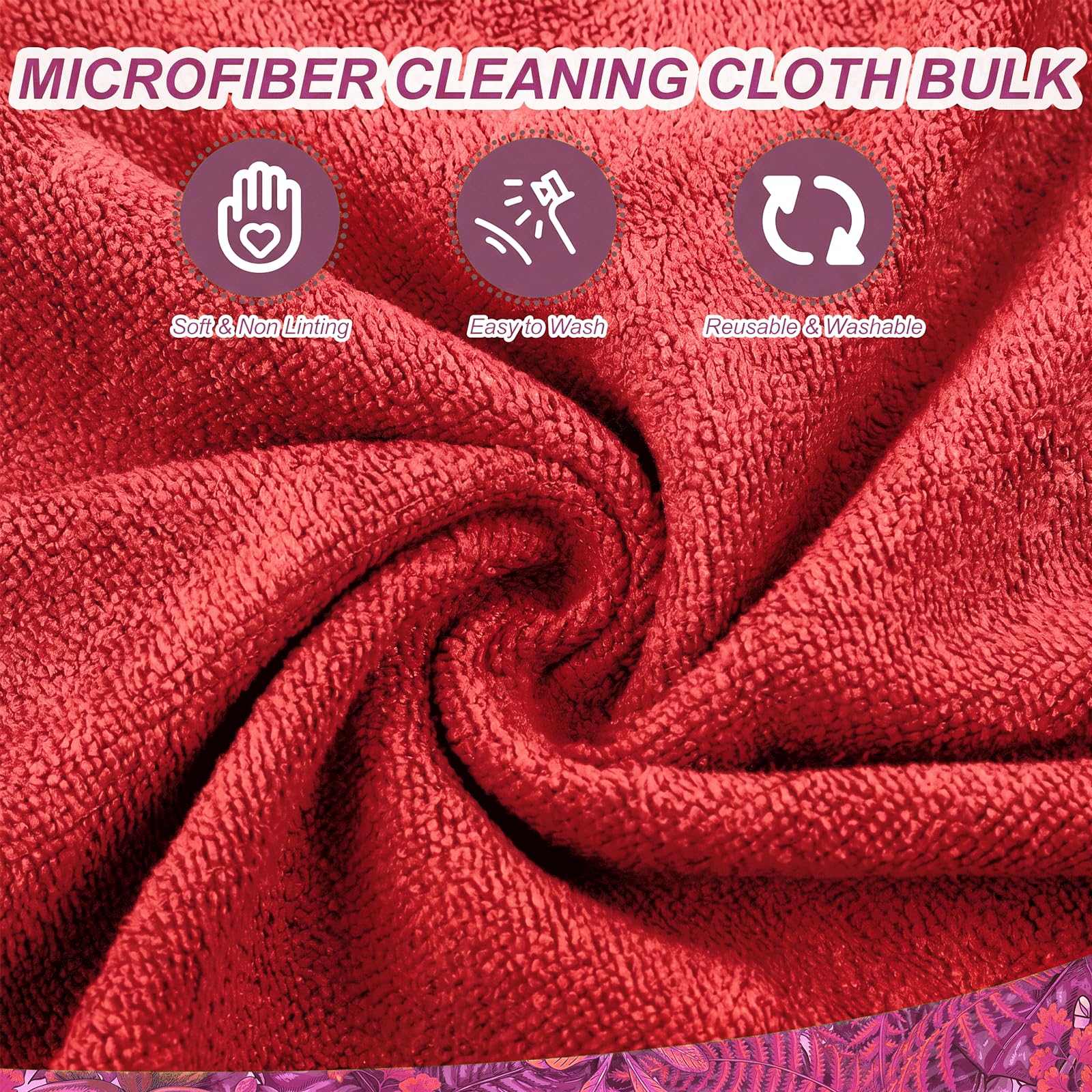 Preboun Paquete de 300 paños de limpieza de microfibra de 12 x 16 pulgadas, a granel, multiusos, reutilizables, lavables, toallas de limpieza absorbentes para casa, cocina, coche, oficina, ventana
