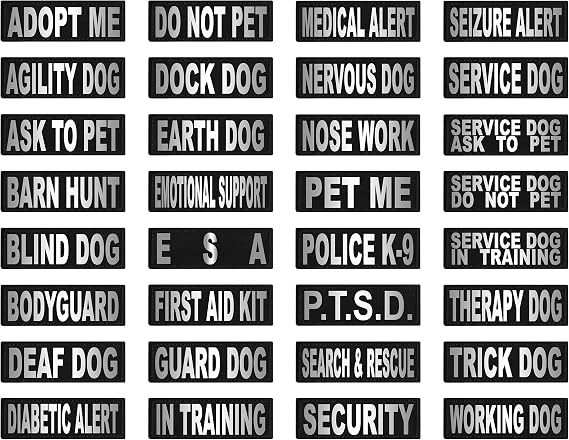 Dogline Adopt Me Patches for Dog Harness, Hook-and-Loop Fastener, Removable, Large/X-Large