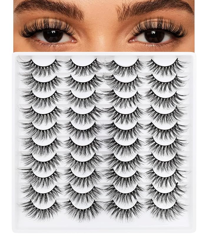 Cílios postiços Azenlo estilo 20-066, efeito gatinho, 14–18 mm, 20 pares