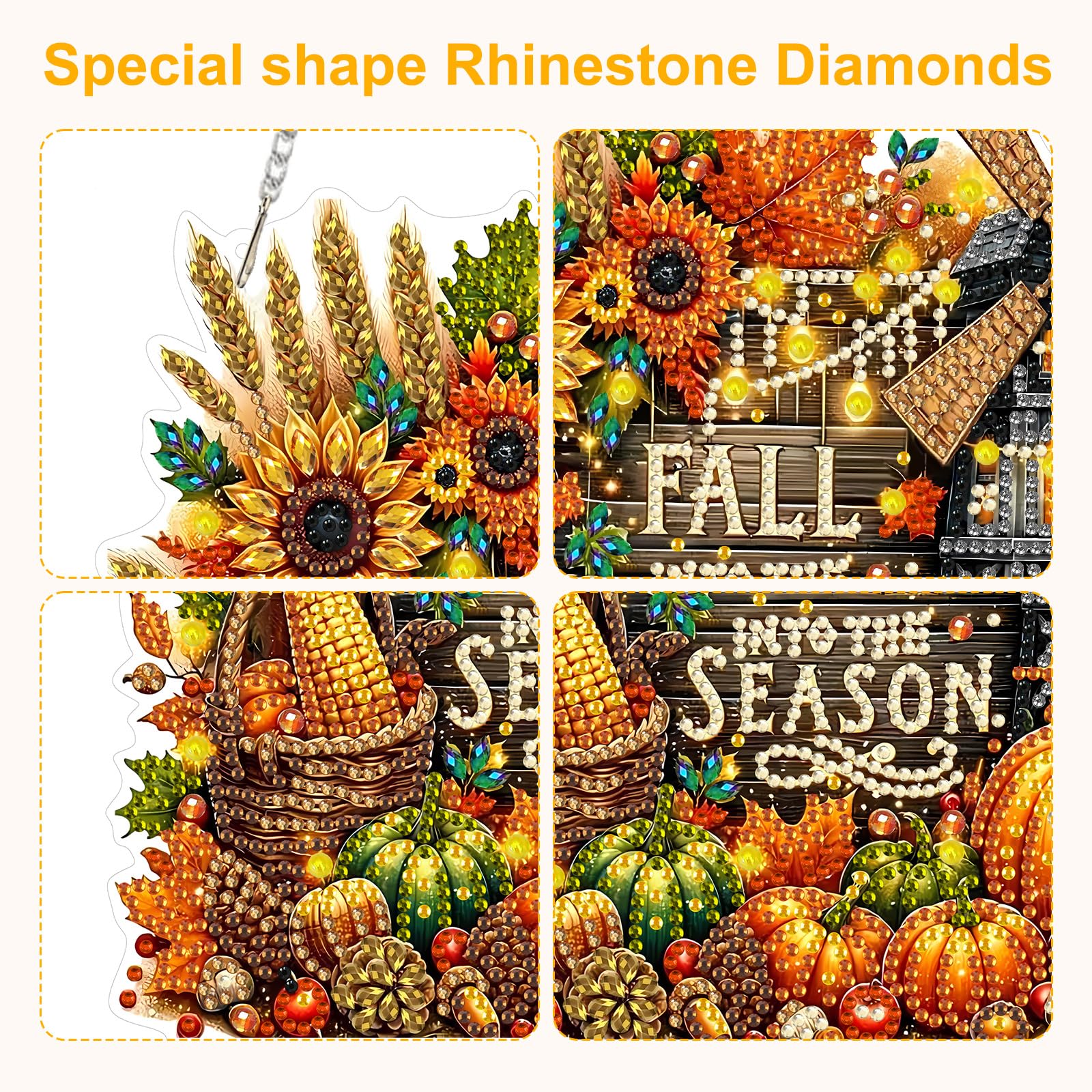 BOWETILE Halloween Diamond Painting Hanging Ornament with Chain - Image 2