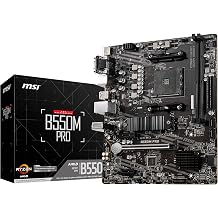 MSI PRO B550M-P Motherboard, mATX - Supports AMD Ryzen 5000/5000 G-Series, 4000 G-Series, 3000/3000 G-Series Desktop Processors, AM4 - DDR4 Memory Boost up to 4400+ MT/s OC, PCIe 4.0 x16, M.2 Gen4